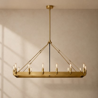 Cereak Vintage Filament Rectangular Chandelier-Fullstarlighting