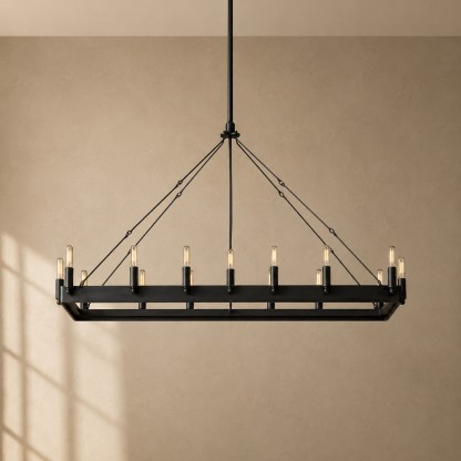 Cereak Vintage Filament Rectangular Chandelier-Fullstarlighting
