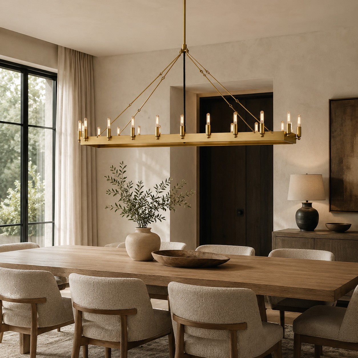 Cereak Vintage Filament Rectangular Chandelier-Fullstarlighting