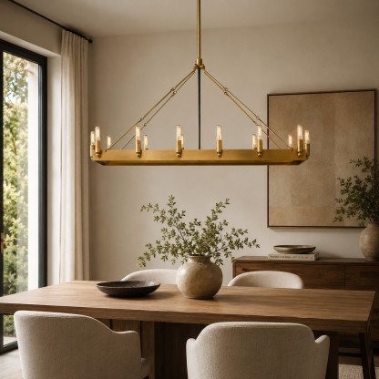 Cereak Vintage Filament Rectangular Chandelier-Fullstarlighting