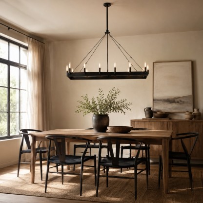 Cereak Vintage Filament Rectangular Chandelier-Fullstarlighting