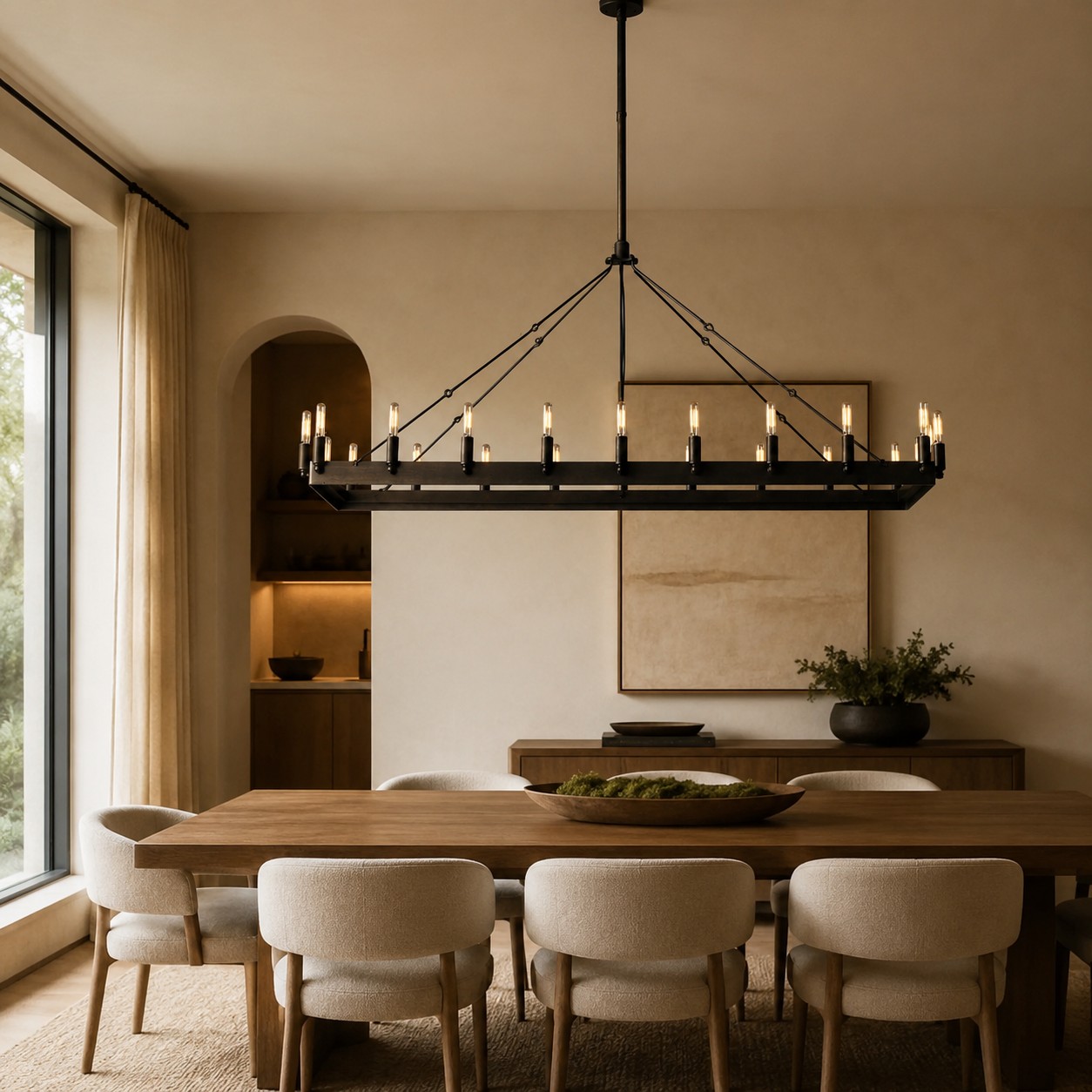 Cereak Vintage Filament Rectangular Chandelier-Fullstarlighting