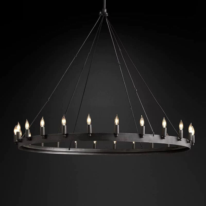 Cereak Vintage Candelabra Round Chandelier