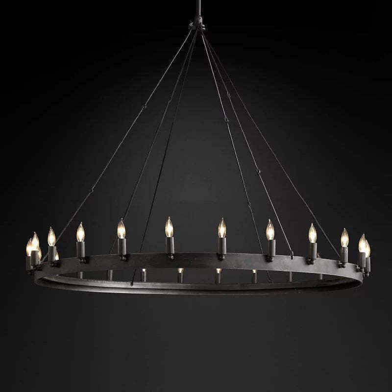 Cereak Vintage Candelabra Round Chandelier