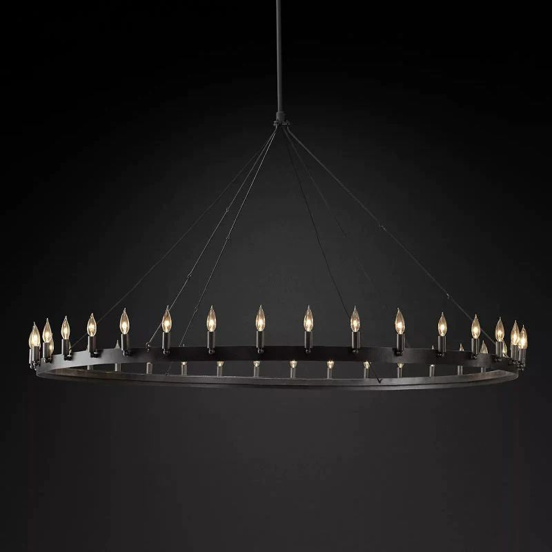 Cereak Vintage Candelabra Round Chandelier