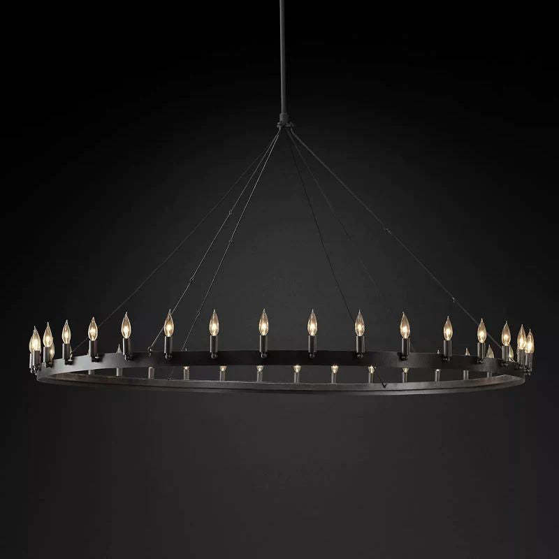 Cereak Vintage Candelabra Round Chandelier