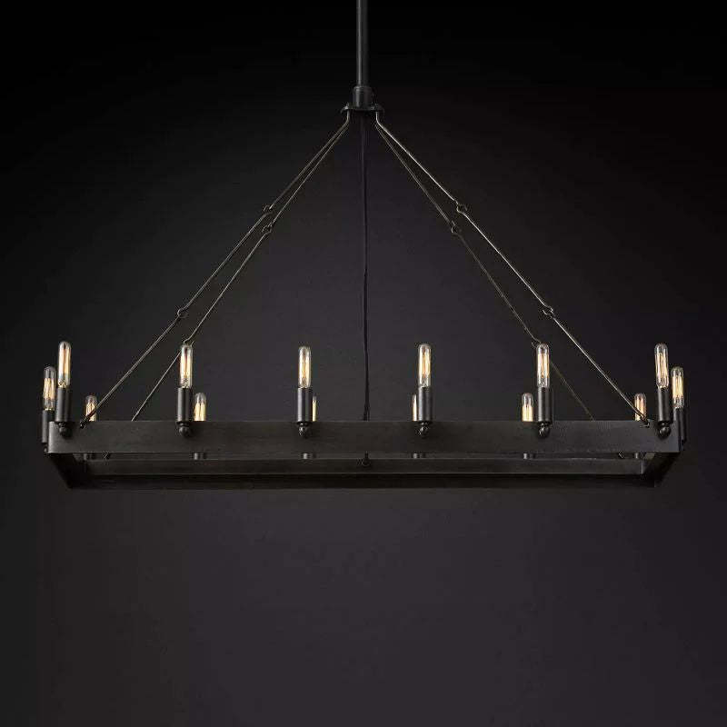 Cereak Vintage Filament Rectangular Chandelier