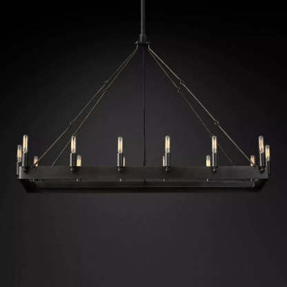 Cereak Vintage Filament Rectangular Chandelier