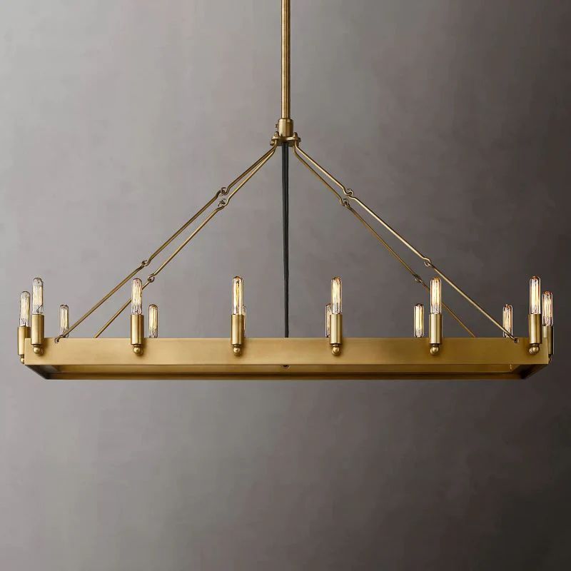 Cereak Vintage Filament Rectangular Chandelier