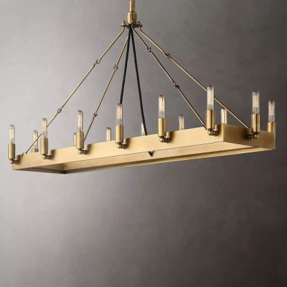Cereak Vintage Filament Rectangular Chandelier