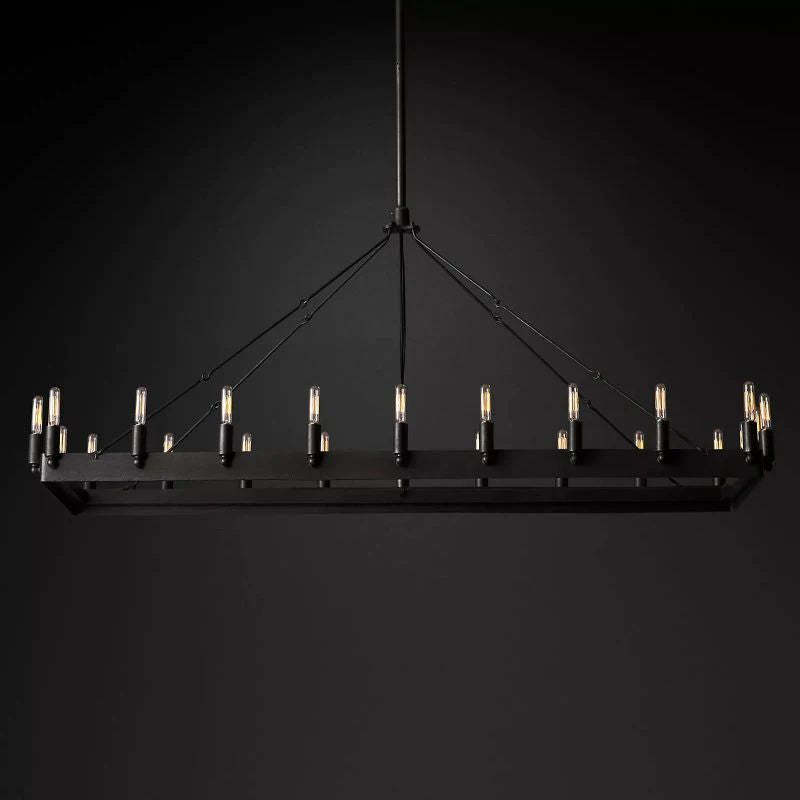 Cereak Vintage Filament Rectangular Chandelier