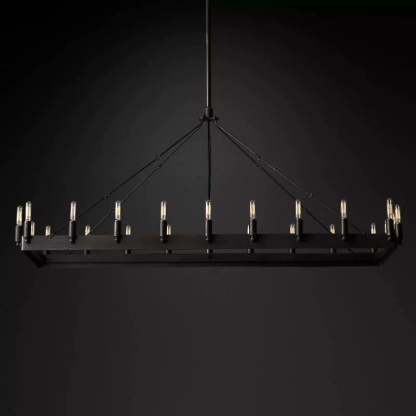 Cereak Vintage Filament Rectangular Chandelier