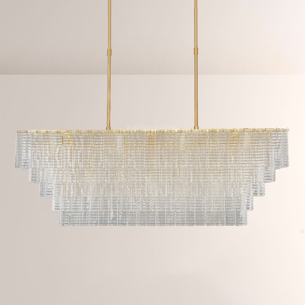 Chan Smoke Rectangle Chandelier 59"
