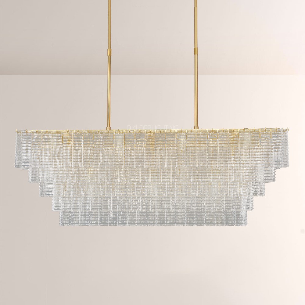 Chan Smoke Rectangle Chandelier 59"