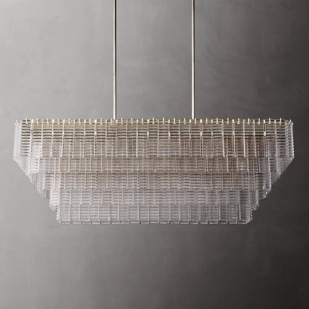 Chan Smoke Rectangle Chandelier 59"
