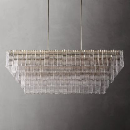 Chan Smoke Rectangle Chandelier 59"
