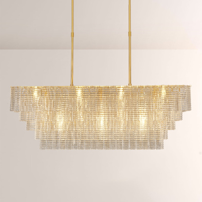 Chan Smoke Rectangle Chandelier 59"