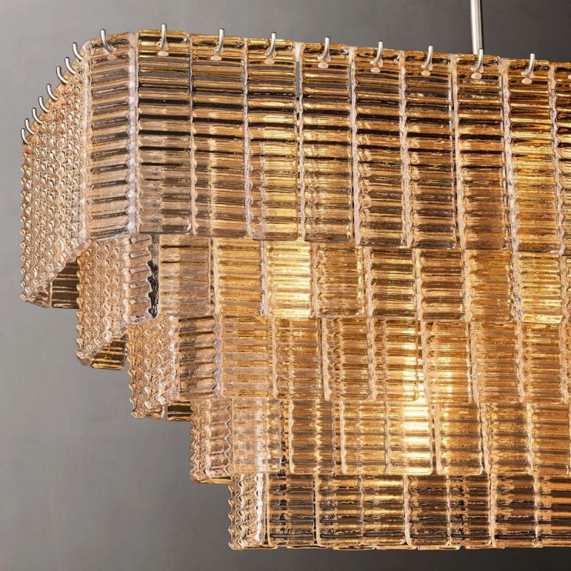 Chan Clear Rectangle Chandelier 59"-Fullstarlighting