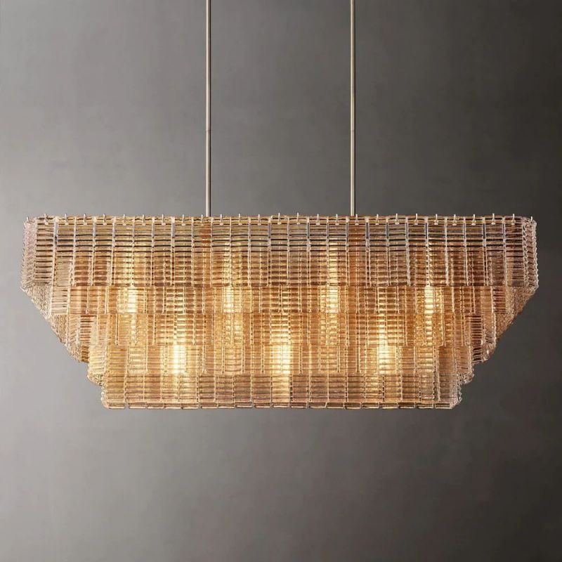 Chan Clear Rectangle Chandelier 59"-Fullstarlighting