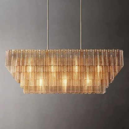 Chan Clear Rectangle Chandelier 59"-Fullstarlighting