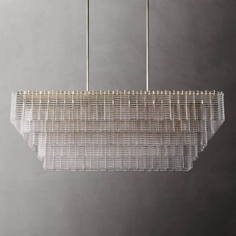 Chan Clear Rectangle Chandelier 59"-Fullstarlighting
