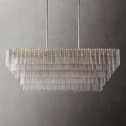Chan Clear Rectangle Chandelier 59"-Fullstarlighting