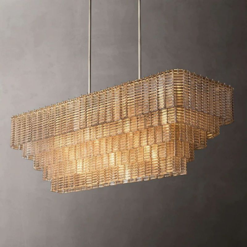 Chan Clear Rectangle Chandelier 59"-Fullstarlighting