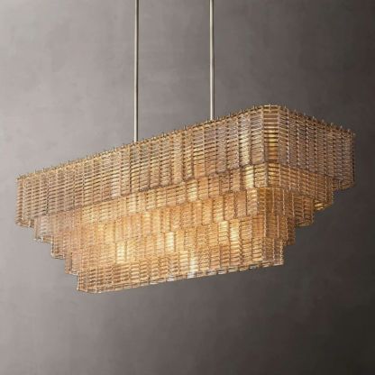 Chan Clear Rectangle Chandelier 59"-Fullstarlighting