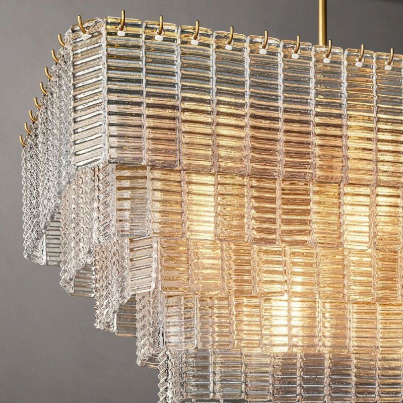 Chan Clear Rectangle Chandelier 59"-Fullstarlighting