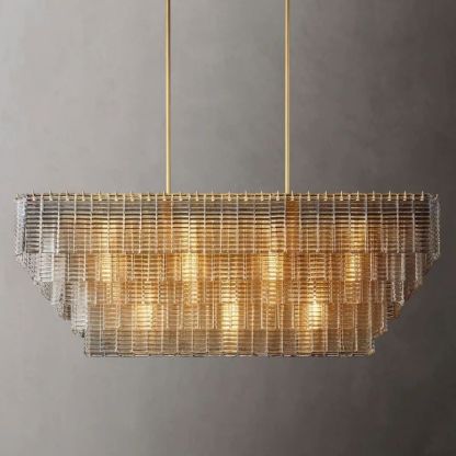 Chan Clear Rectangle Chandelier 59"-Fullstarlighting