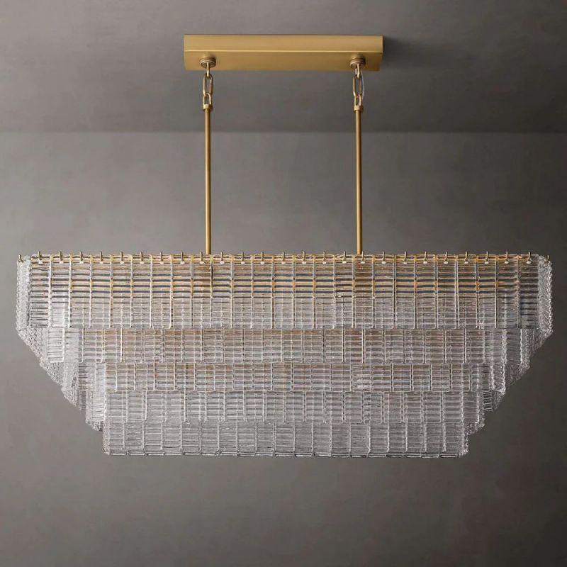 Chan Clear Rectangle Chandelier 59"-Fullstarlighting