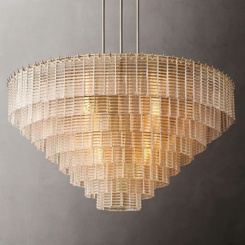 Chan Clear Round Chandelier 52"-Fullstarlighting