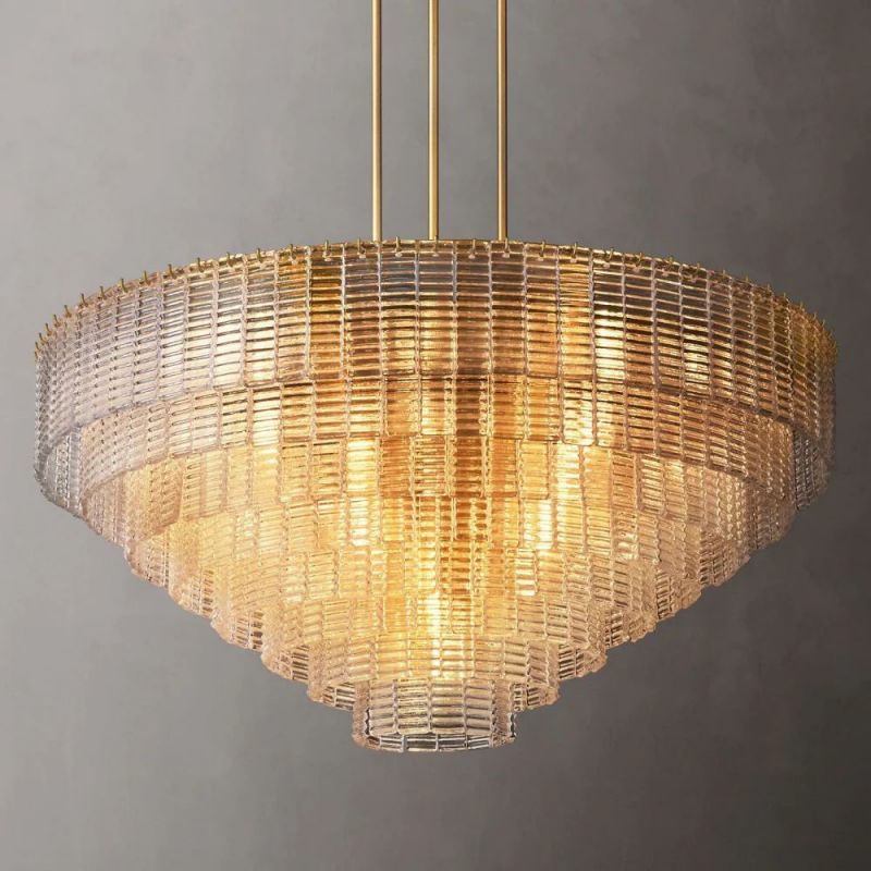 Chan Clear Round Chandelier 52"-Fullstarlighting