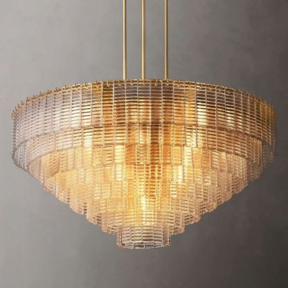 Chan Clear Round Chandelier 52"-Fullstarlighting