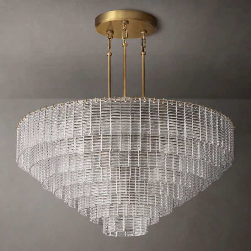 Chan Clear Round Chandelier 52"-Fullstarlighting
