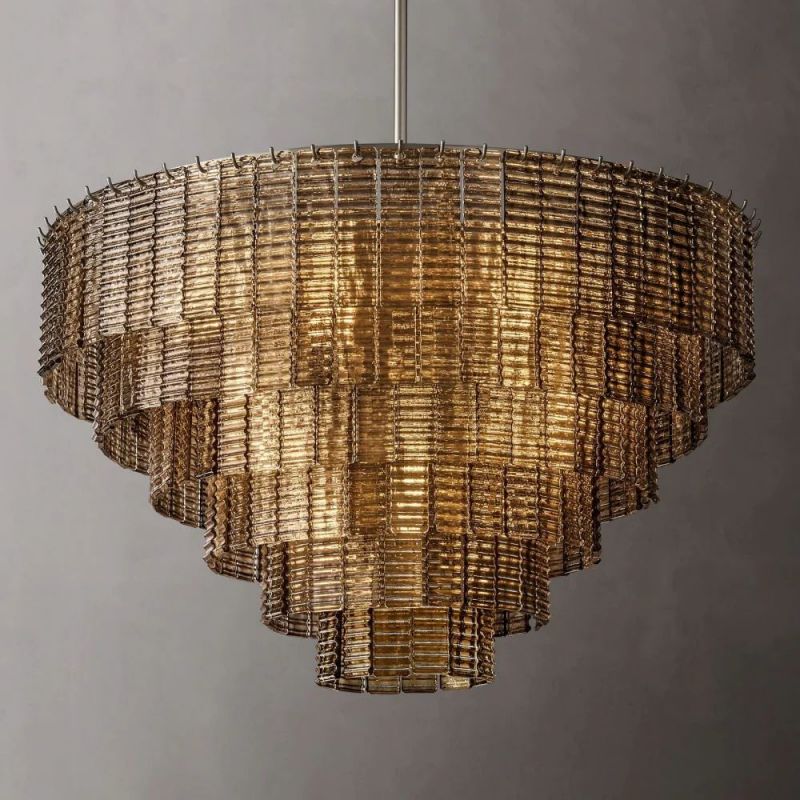 Chan Smoke Round Chandelier 41"-Fullstarlighting