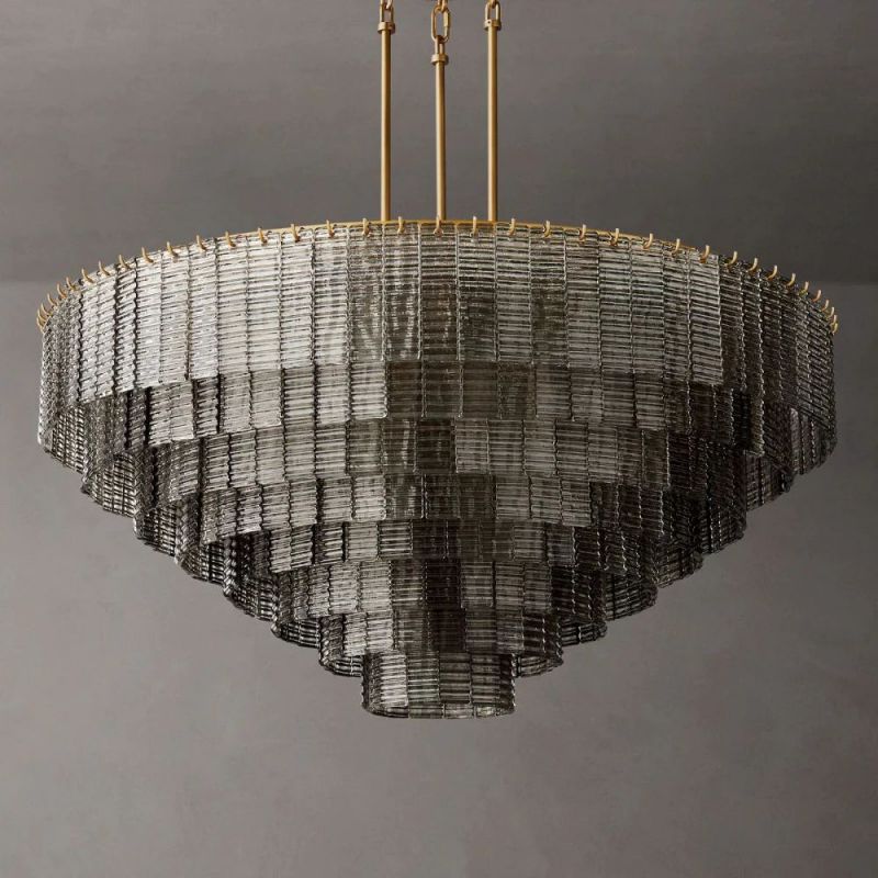 Chan Smoke Round Chandelier 52"-Fullstarlighting