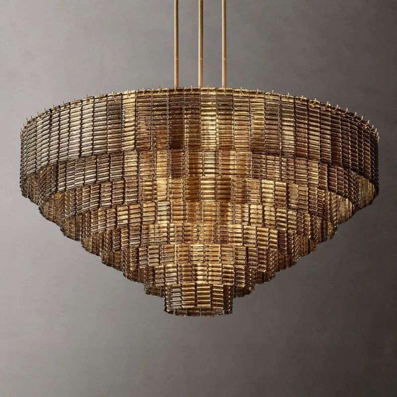 Chan Smoke Round Chandelier 52"-Fullstarlighting