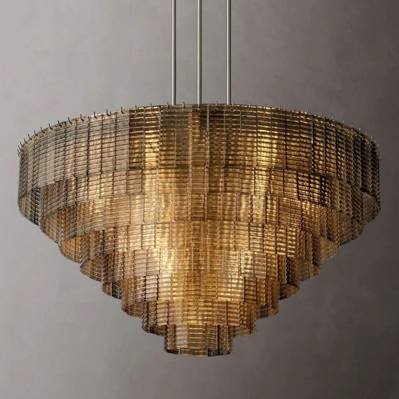 Chan Smoke Round Chandelier 52"-Fullstarlighting