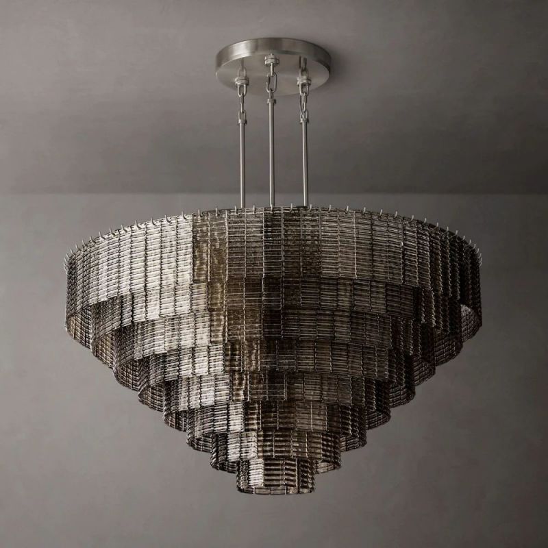 Chan Smoke Round Chandelier 52"-Fullstarlighting