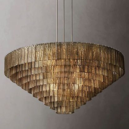 Chan Smoke Round Chandelier 65"-Fullstarlighting