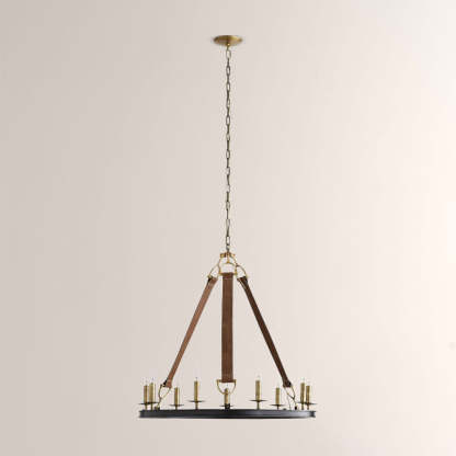 Cherton Round Leather Chandelier-Fullstarlighting