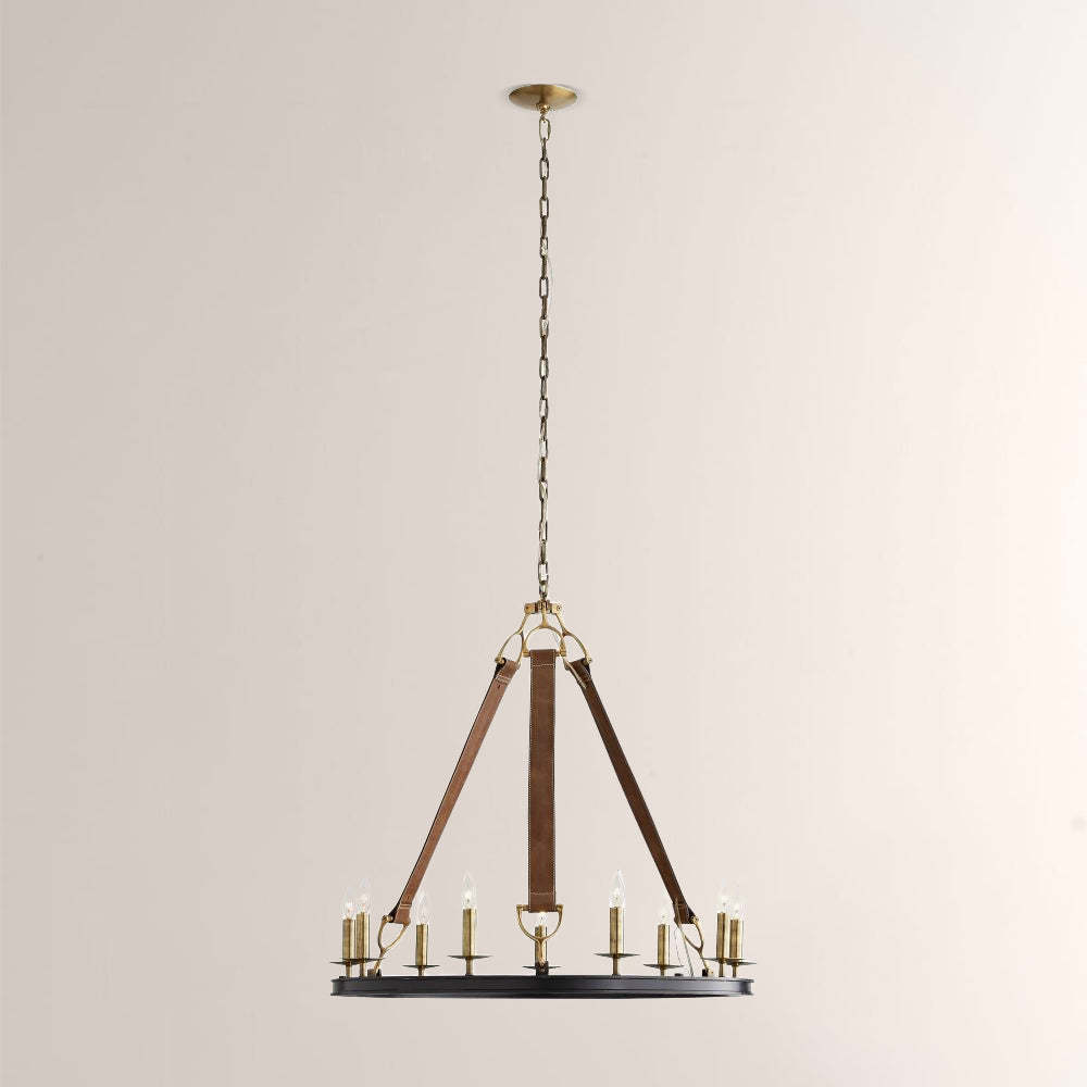 Cherton Round Leather Chandelier-Fullstarlighting
