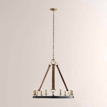 Cherton Round Leather Chandelier-Fullstarlighting