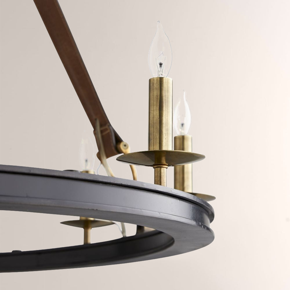 Cherton Round Leather Chandelier-Fullstarlighting
