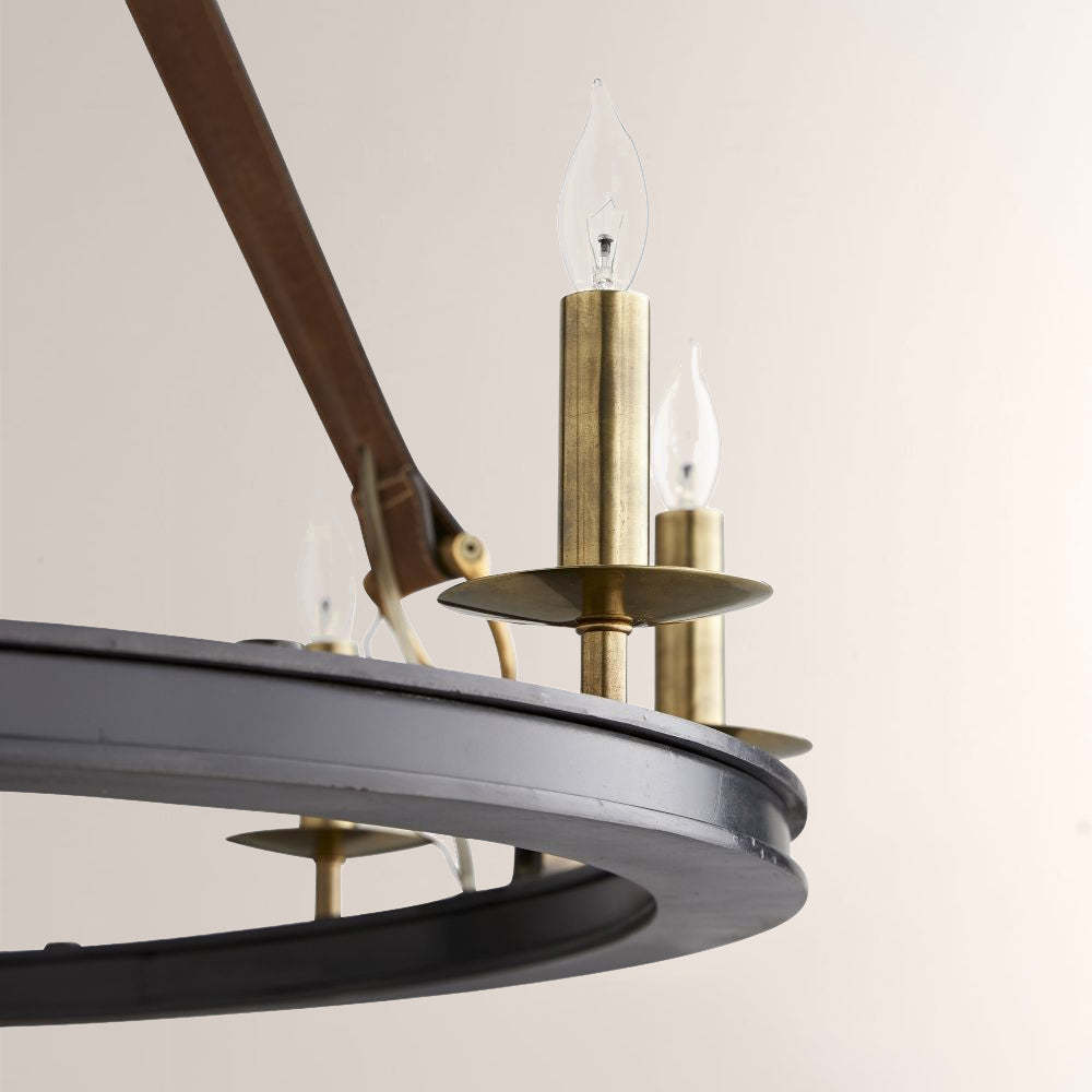 Cherton Round Leather Chandelier-Fullstarlighting