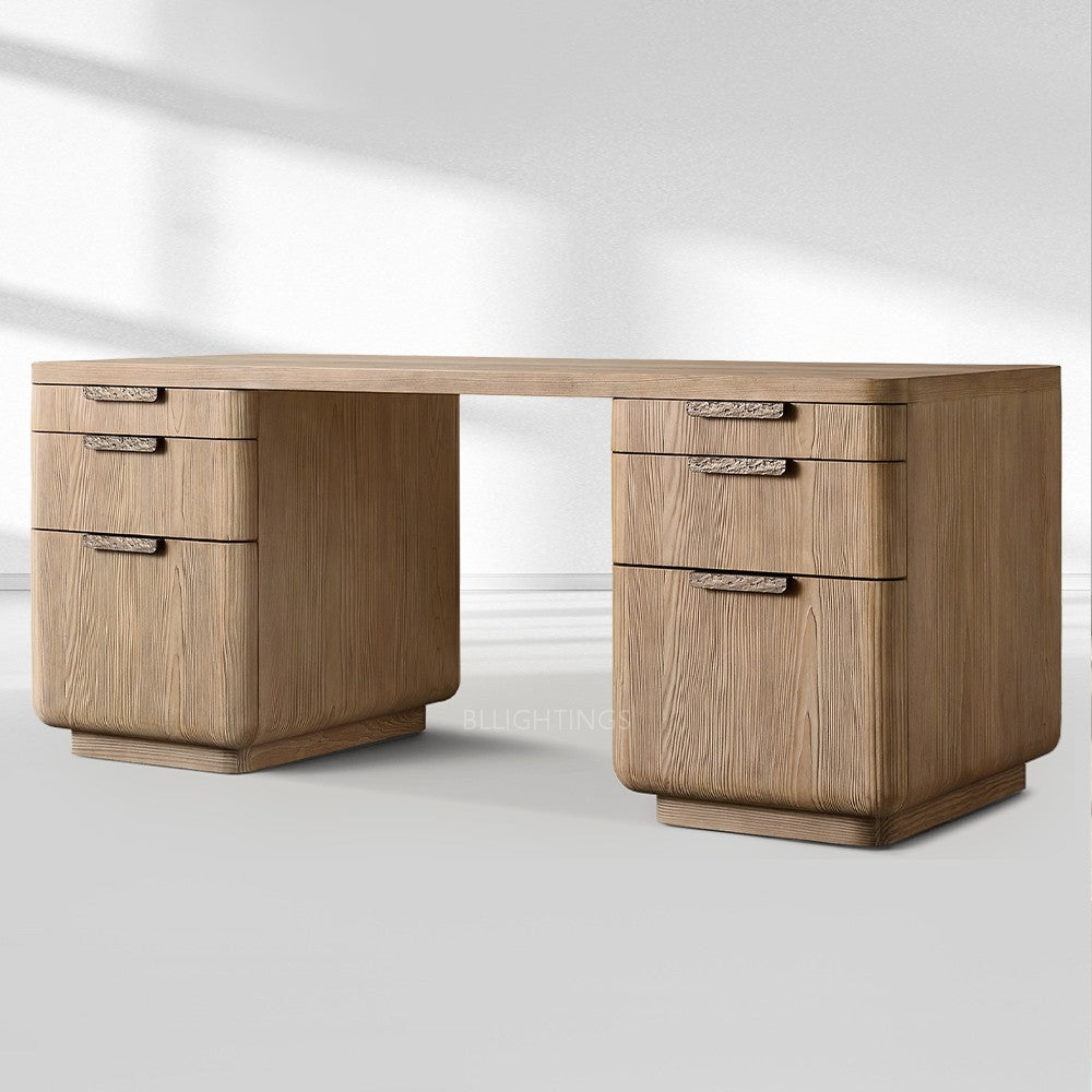 Cira Solid Wood Desk-Fullstarlighting