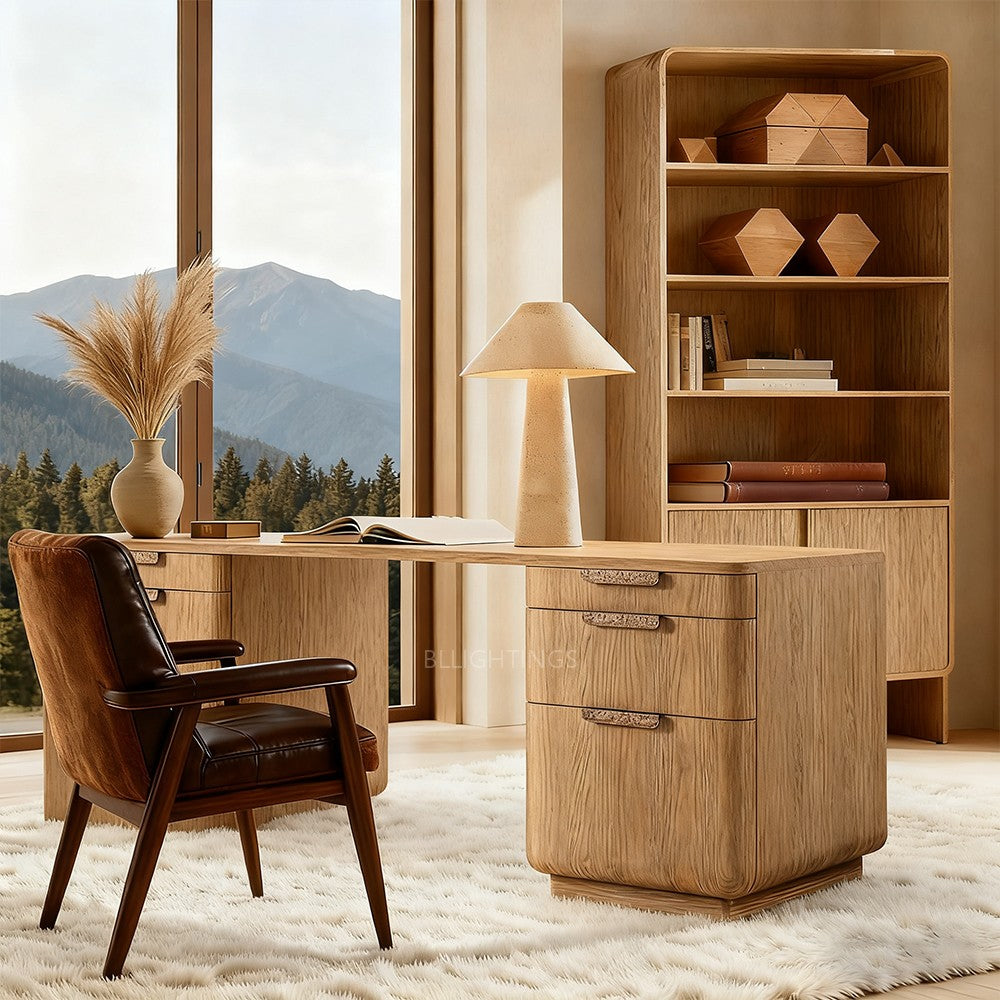 Cira Solid Wood Desk-Fullstarlighting