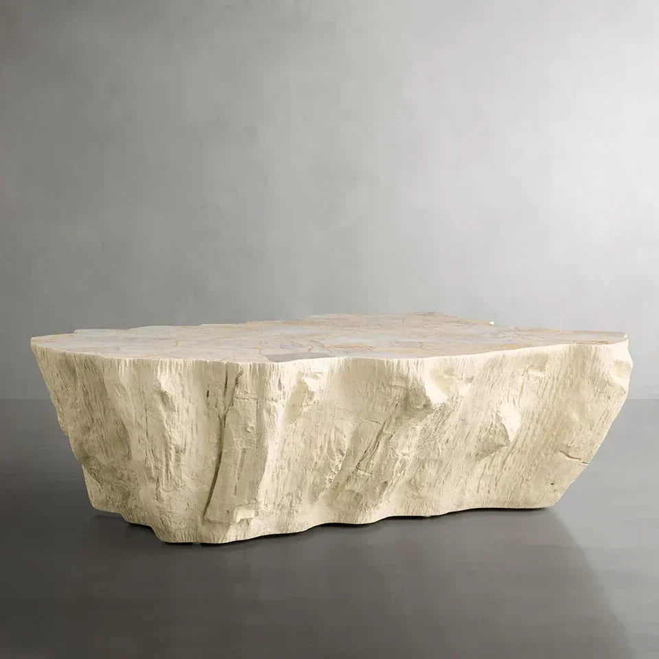 Clayhill Irregular Shape Coffee Table Petrified Wood Cocktail Table