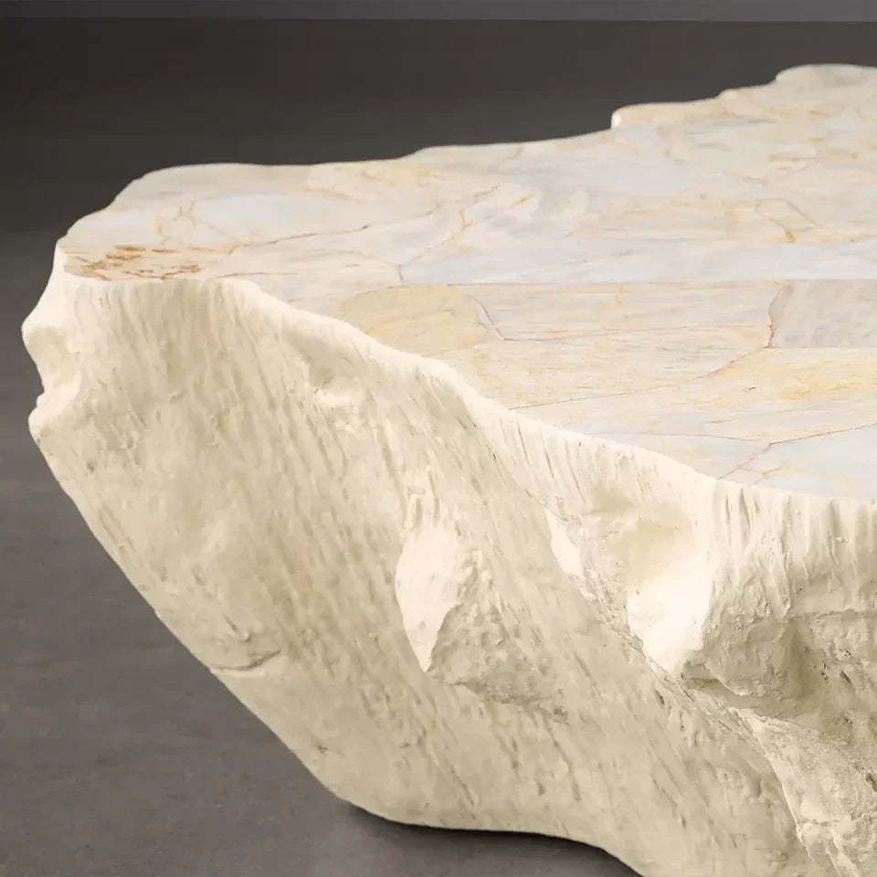 Clayhill Irregular Shape Coffee Table Petrified Wood Cocktail Table